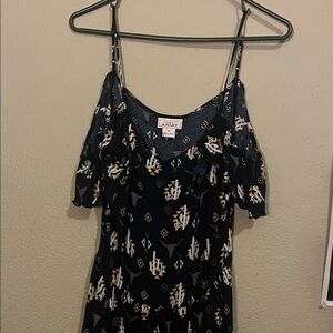Ariat Navy Floral Cold Shoulder Dress